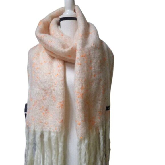 DKNY Pop-Neon Speckled Scarf, 16x76 Neon Orange - Picture 3 of 6